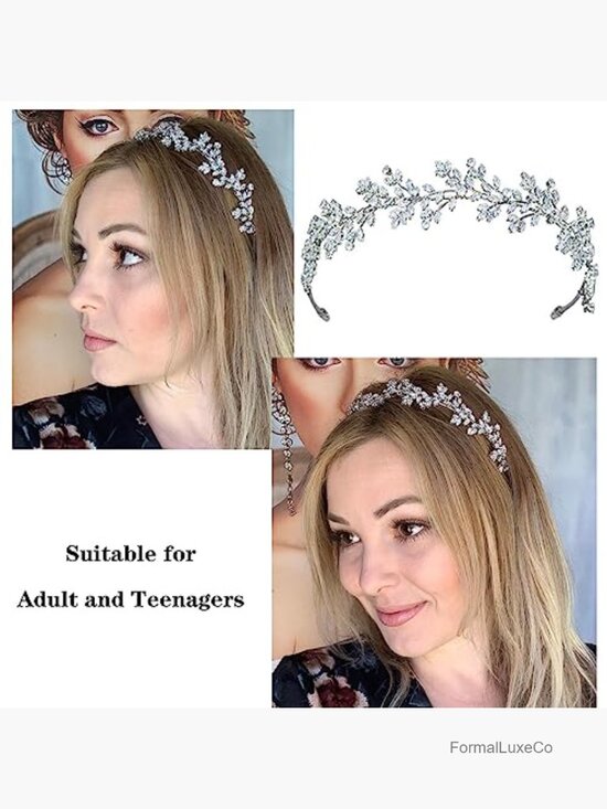 Bridal CZ Headband Wedding Hair Accessory Tiara Headpiece main image 5